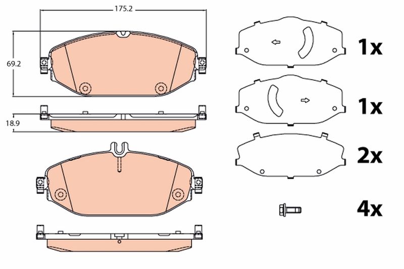 Brake Pad Set, disc brake TRW GDB2097