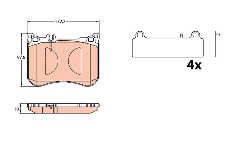 Brake Pad Set, disc brake TRW GDB2144