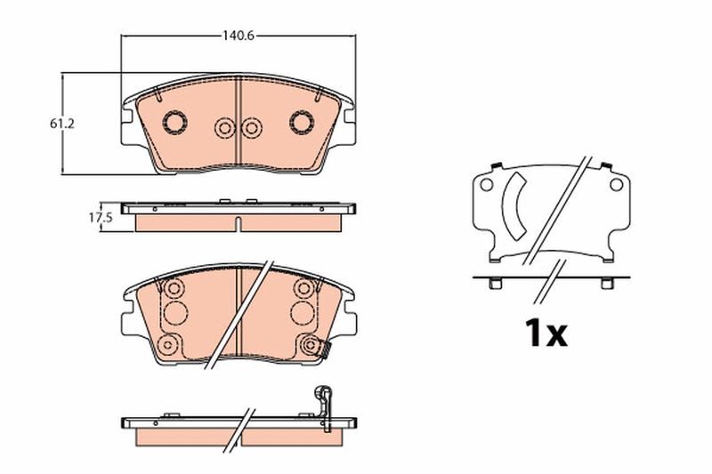 Brake Pad Set, disc brake TRW GDB2197