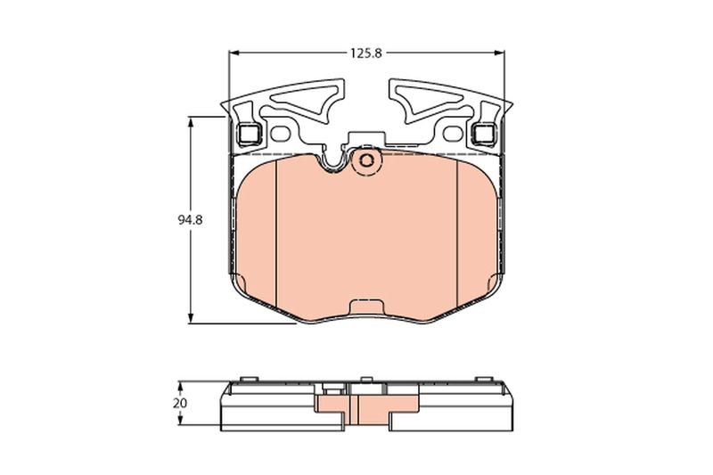 Комплект гальмівних накладок, дискове гальмо TRW GDB2260