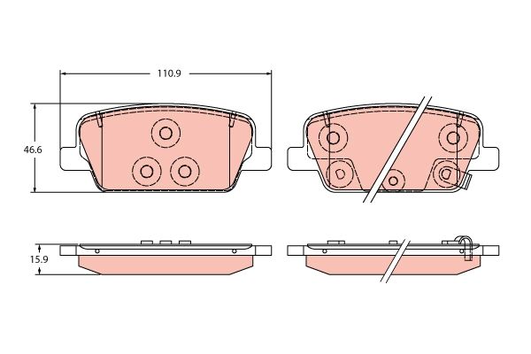 Brake Pad Set, disc brake TRW GDB2359