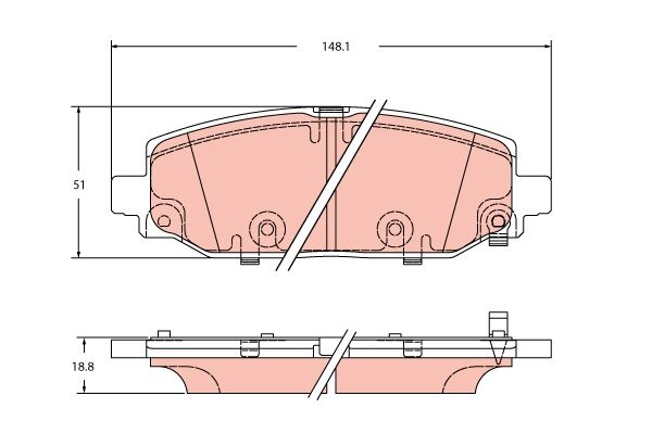 Комплект гальмівних накладок, дискове гальмо TRW GDB2360