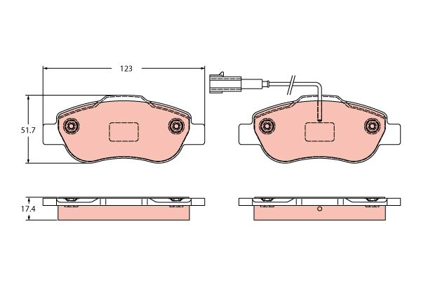 Brake Pad Set, disc brake TRW GDB2405