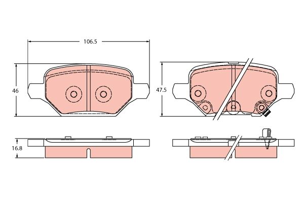 Brake Pad Set, disc brake TRW GDB2406