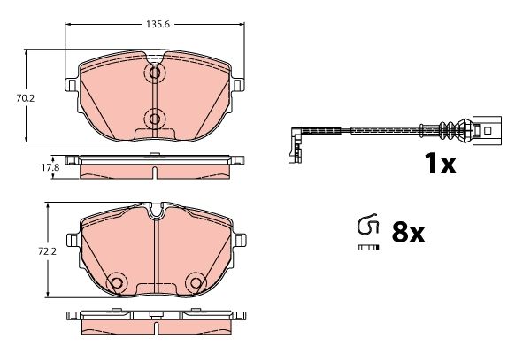 Brake Pad Set, disc brake TRW GDB2412