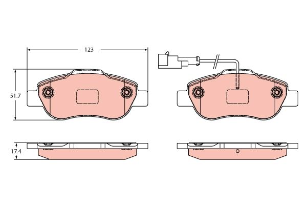 Brake Pad Set, disc brake TRW GDB2415