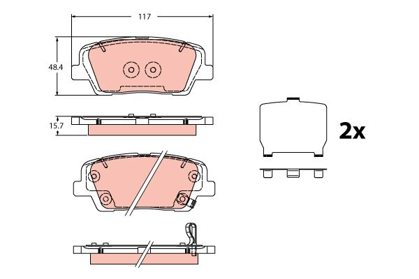 Brake Pad Set, disc brake TRW GDB2429