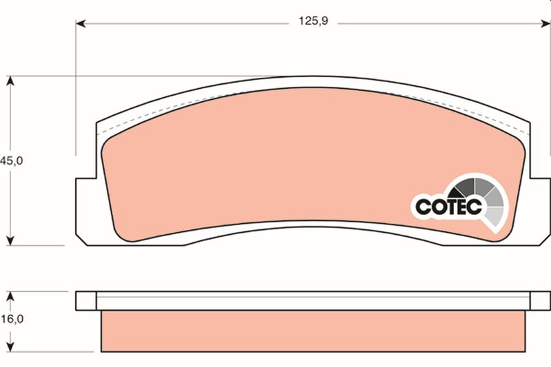 Brake Pad Set, disc brake TRW GDB265