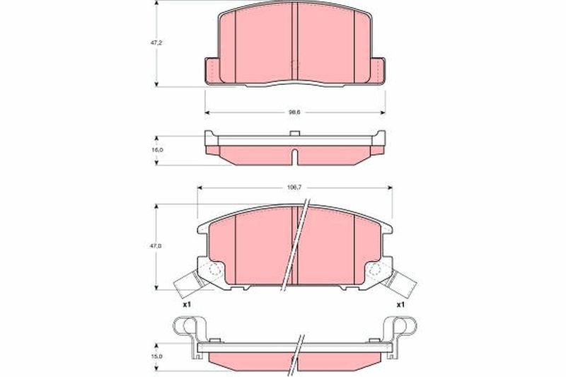 Brake Pad Set, disc brake TRW GDB3058