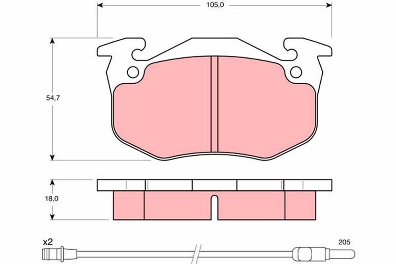 Brake Pad Set, disc brake TRW GDB308