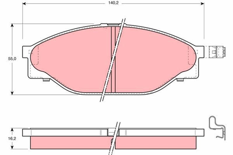 Комплект гальмівних накладок, дискове гальмо TRW GDB3109