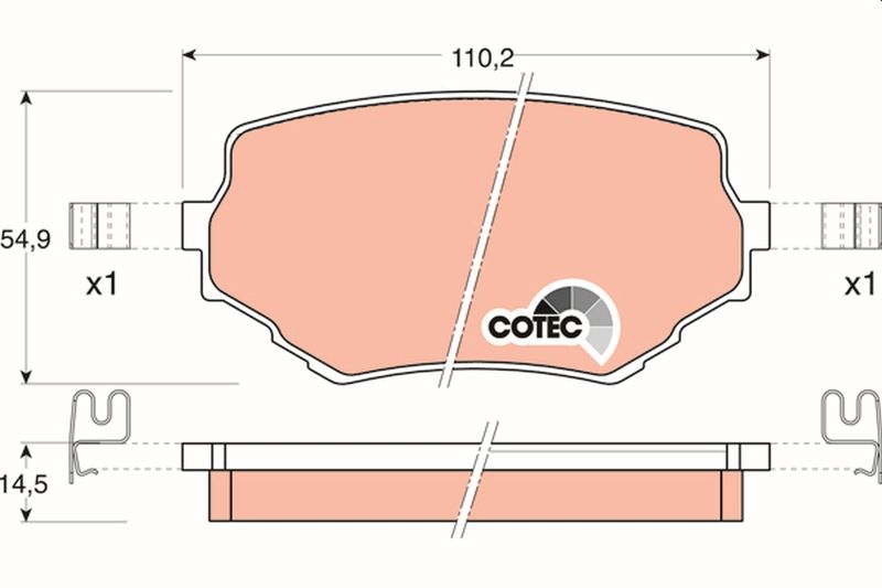 Brake Pad Set, disc brake TRW GDB3132