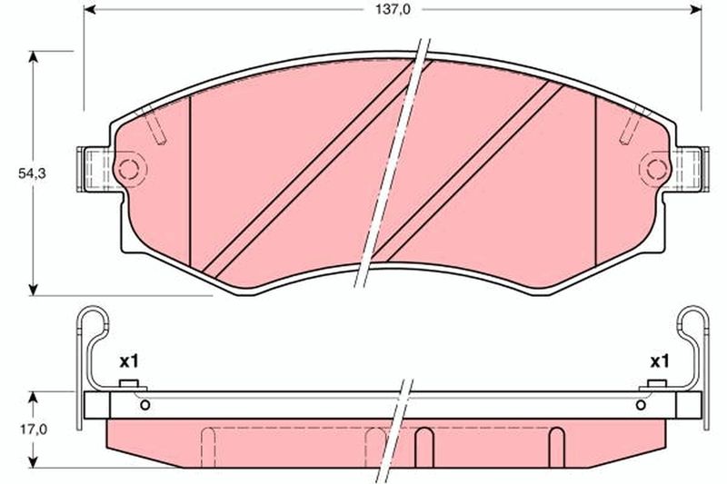 Комплект гальмівних накладок, дискове гальмо TRW GDB3169