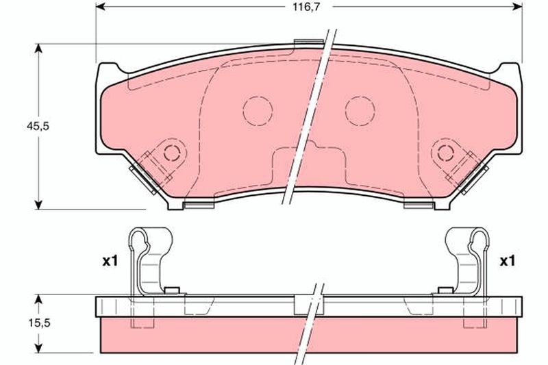 Комплект гальмівних накладок, дискове гальмо TRW GDB3182