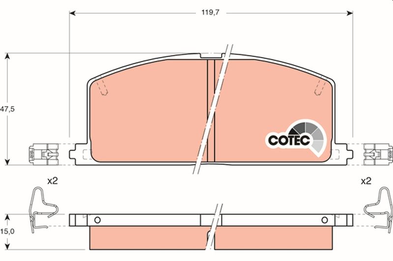 Brake Pad Set, disc brake TRW GDB323