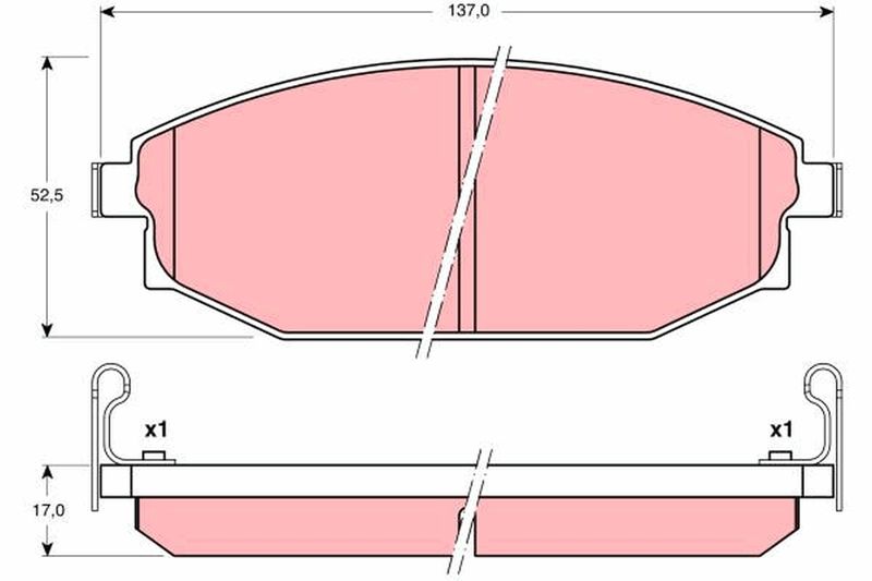 Комплект гальмівних накладок, дискове гальмо TRW GDB3232