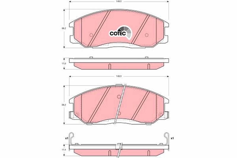 Brake Pad Set, disc brake TRW GDB3244