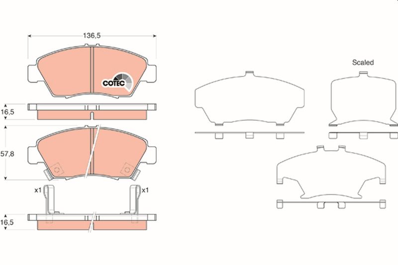 Brake Pad Set, disc brake TRW GDB3375