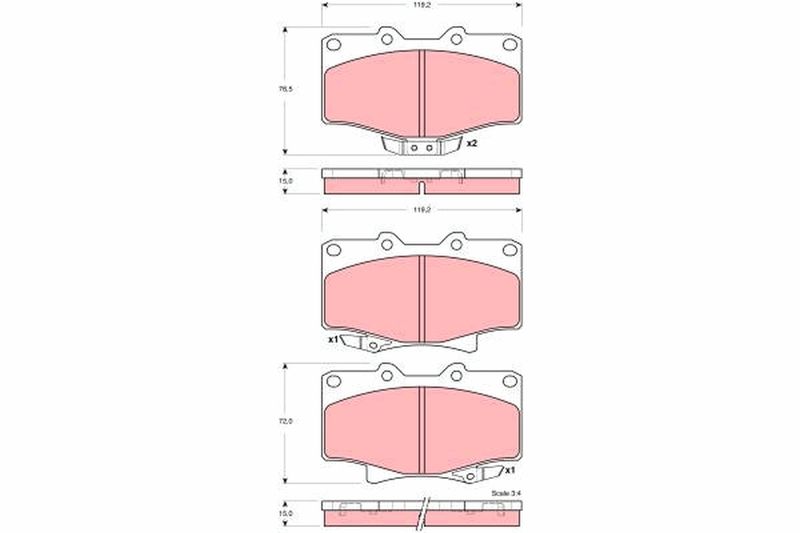 Brake Pad Set, disc brake TRW GDB3383