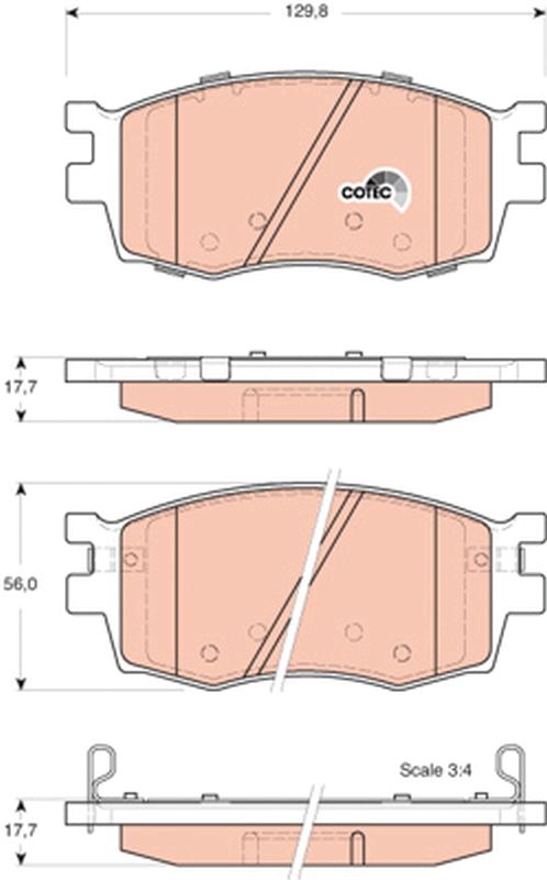 Brake Pad Set, disc brake TRW GDB3420