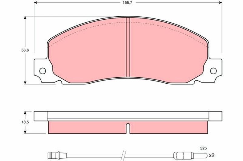 Комплект гальмівних накладок, дискове гальмо TRW GDB344