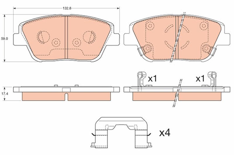 Brake Pad Set, disc brake TRW GDB3540