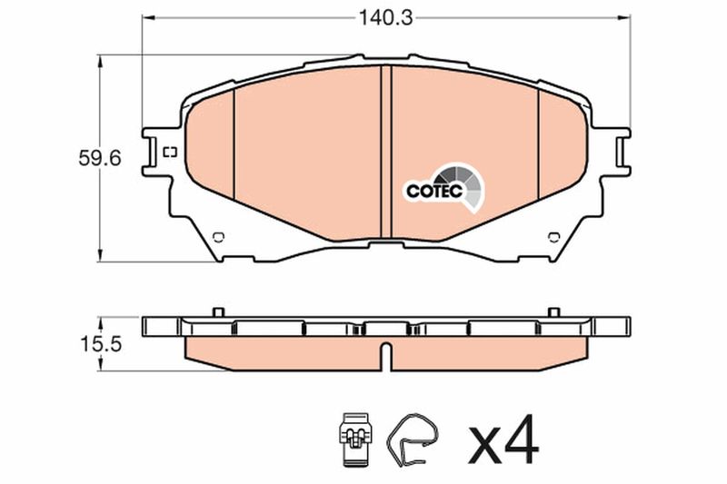 Brake Pad Set, disc brake TRW GDB3580