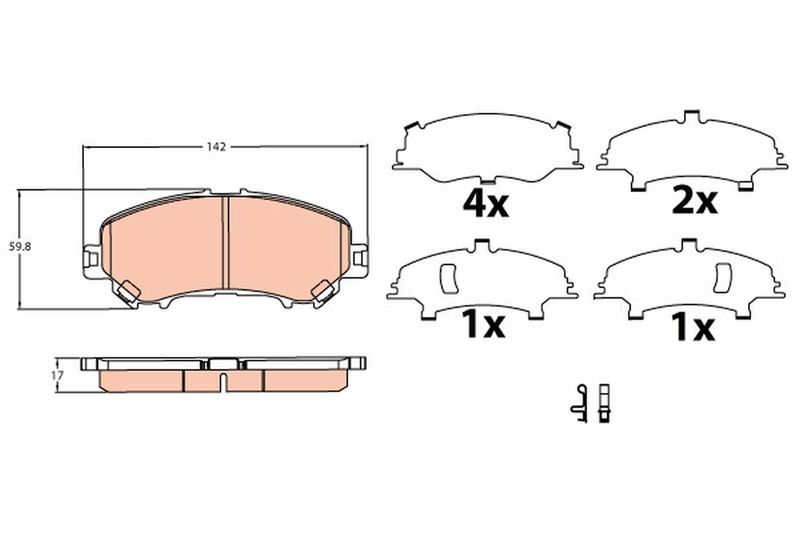 Brake Pad Set, disc brake TRW GDB3622