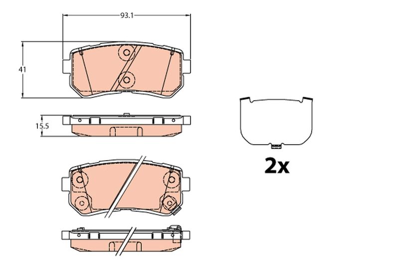 Brake Pad Set, disc brake TRW GDB3636