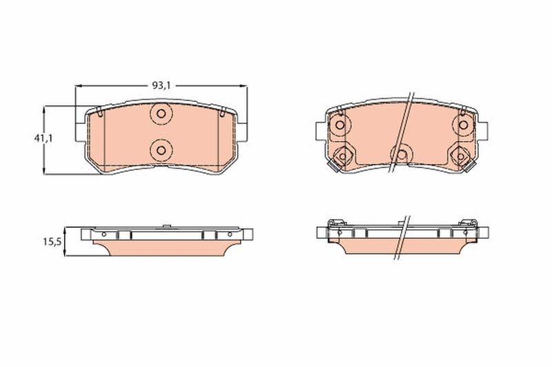 Комплект гальмівних накладок, дискове гальмо TRW GDB3641