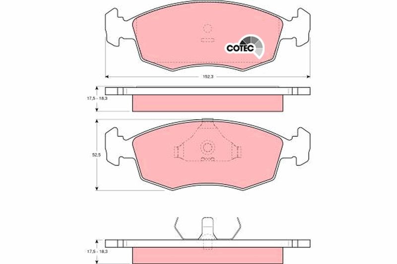 Brake Pad Set, disc brake TRW GDB371