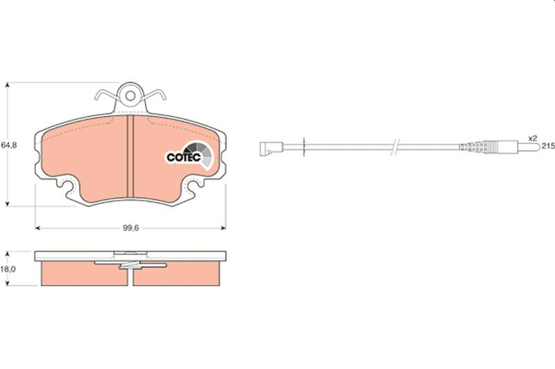 Brake Pad Set, disc brake TRW GDB400