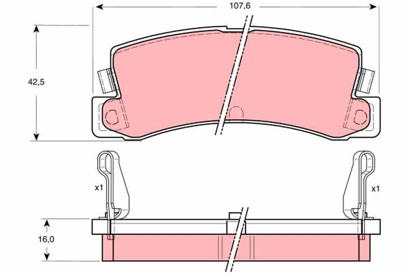 Brake Pad Set, disc brake TRW GDB730