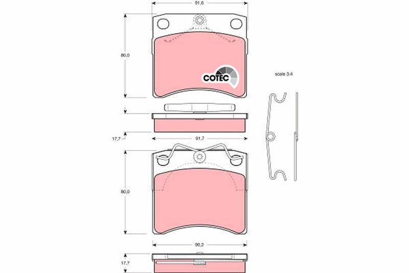 Brake Pad Set, disc brake TRW GDB791