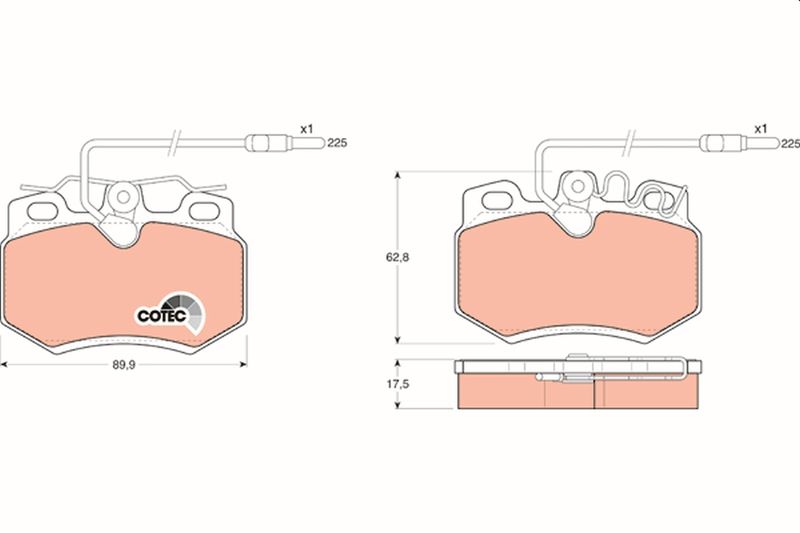 Brake Pad Set, disc brake TRW GDB808