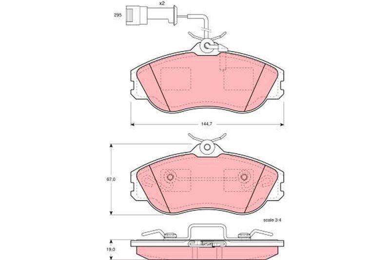 Комплект гальмівних накладок, дискове гальмо TRW GDB816