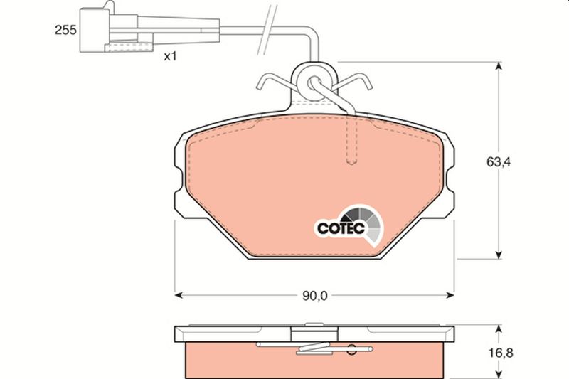 Brake Pad Set, disc brake TRW GDB833