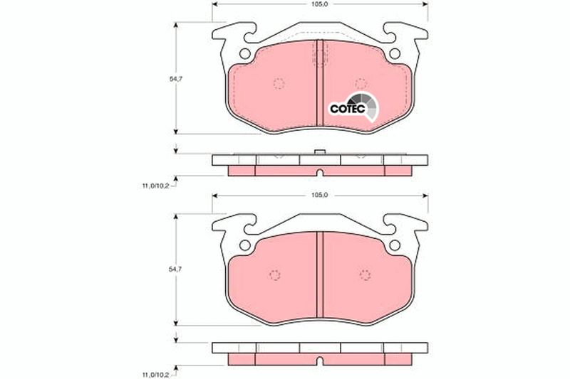 Комплект гальмівних накладок, дискове гальмо TRW GDB905