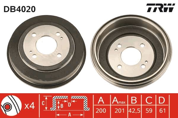 Brake Drum TRW DB4020