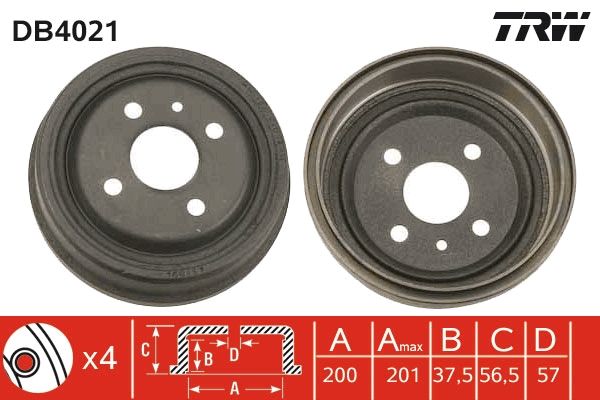 Brake Drum TRW DB4021