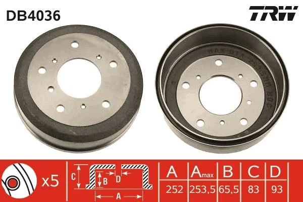 Brake Drum TRW DB4036