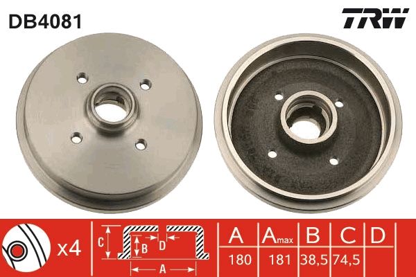 Brake Drum TRW DB4081