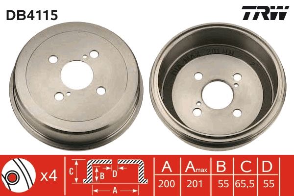 Brake Drum TRW DB4115