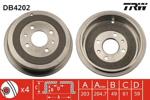 Brake Drum TRW DB4202