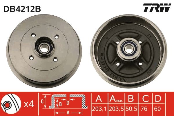 Brake Drum TRW DB4212B