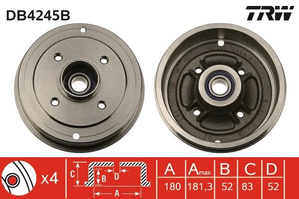 Brake Drum TRW DB4245B