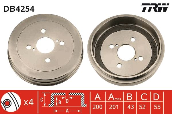 Brake Drum TRW DB4254