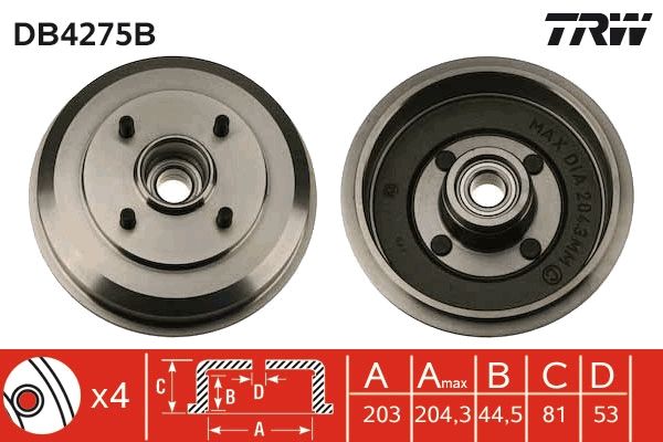 Brake Drum TRW DB4275B