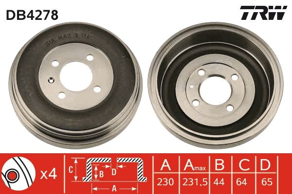 Brake Drum TRW DB4278