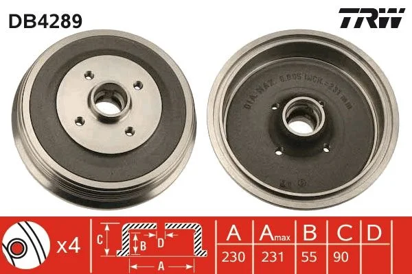 Brake Drum TRW DB4289